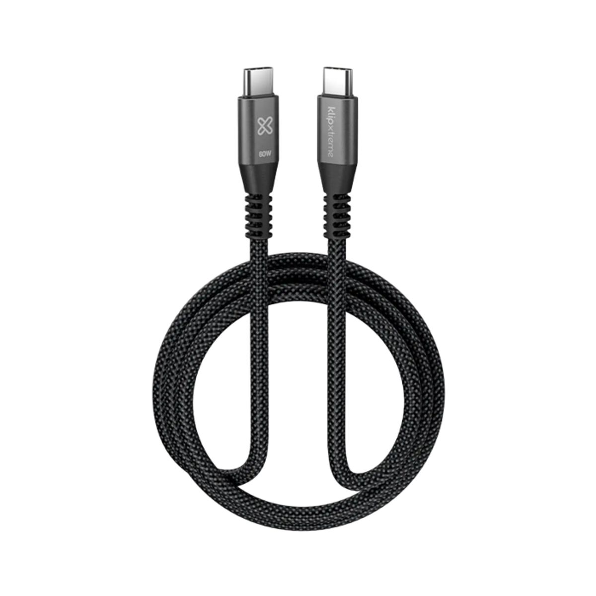 KLIP XTREME - Klip Xtreme KAC-750-10FT Cable USB-C 24 Pin, 3 m, Negro, 240W, Carga Rápida Trenzado