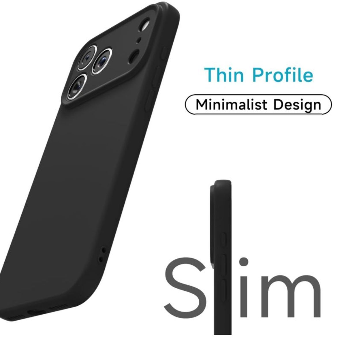 GENERICO - Carcasa Funda Para iPhone 17 Pro Silicona Negro