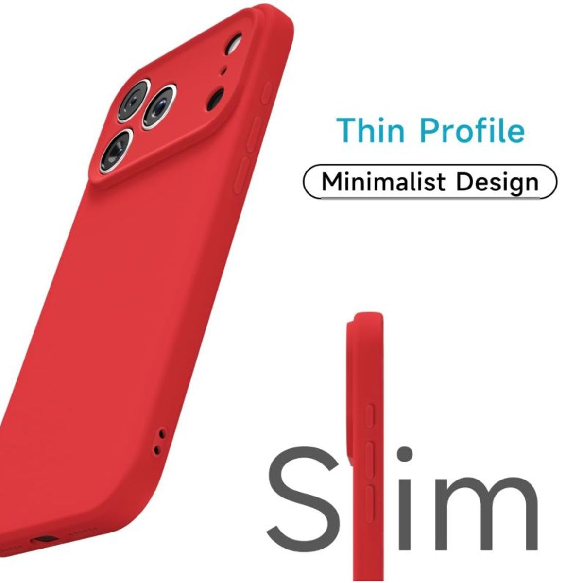 GENERICO - Carcasa Funda Para iPhone 17 Pro Silicona Rojo