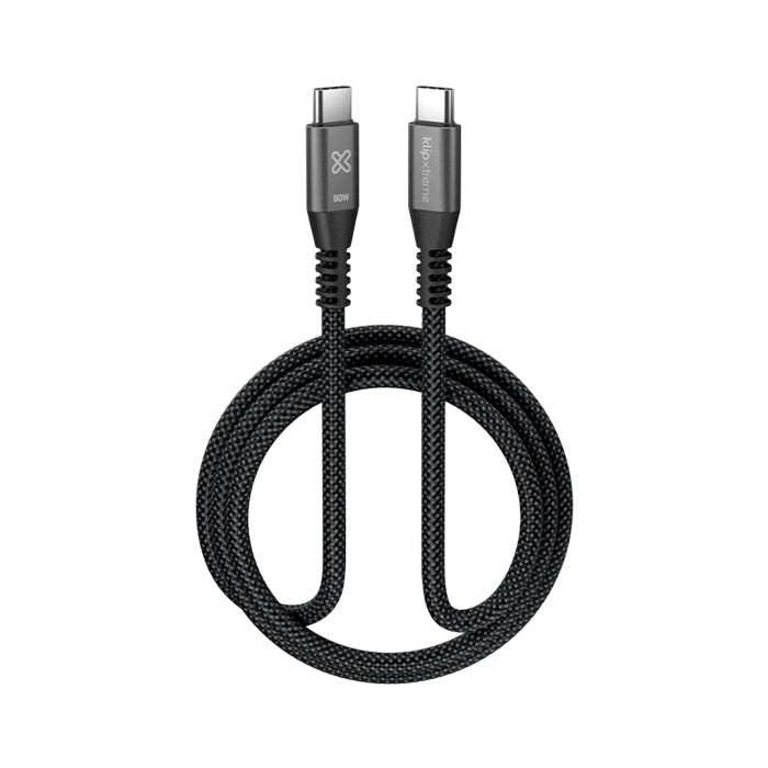 KAC-250-3FT Cable USB-C a USB-C, 1m, 60W PD, Trenzado, Negro