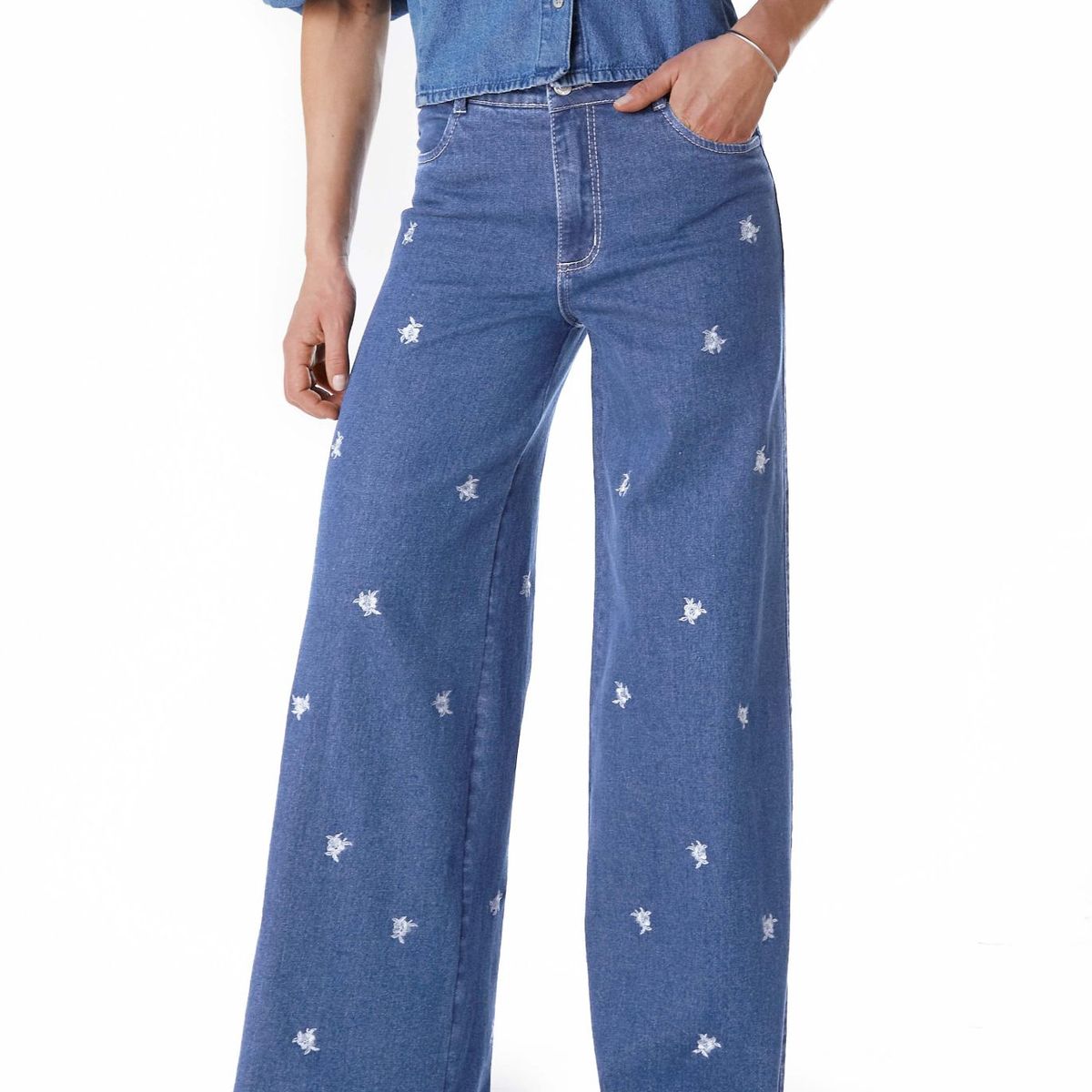 EFESIS - Jeans Palazzo Tiro Medio Mujer Efesis