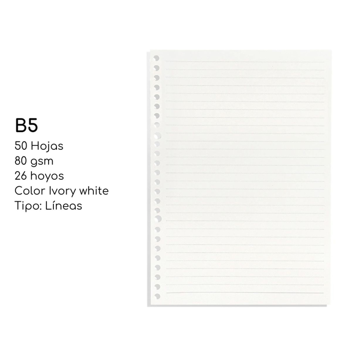 LANGUO - Pack2 Repuesto De Hojas Línea Para Libret Anillad B5 Languo