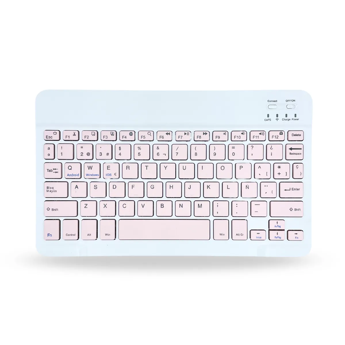 GENERICO - Teclado 7 " Bluetooth Para Tablet iPad letra Ñ - Rosado