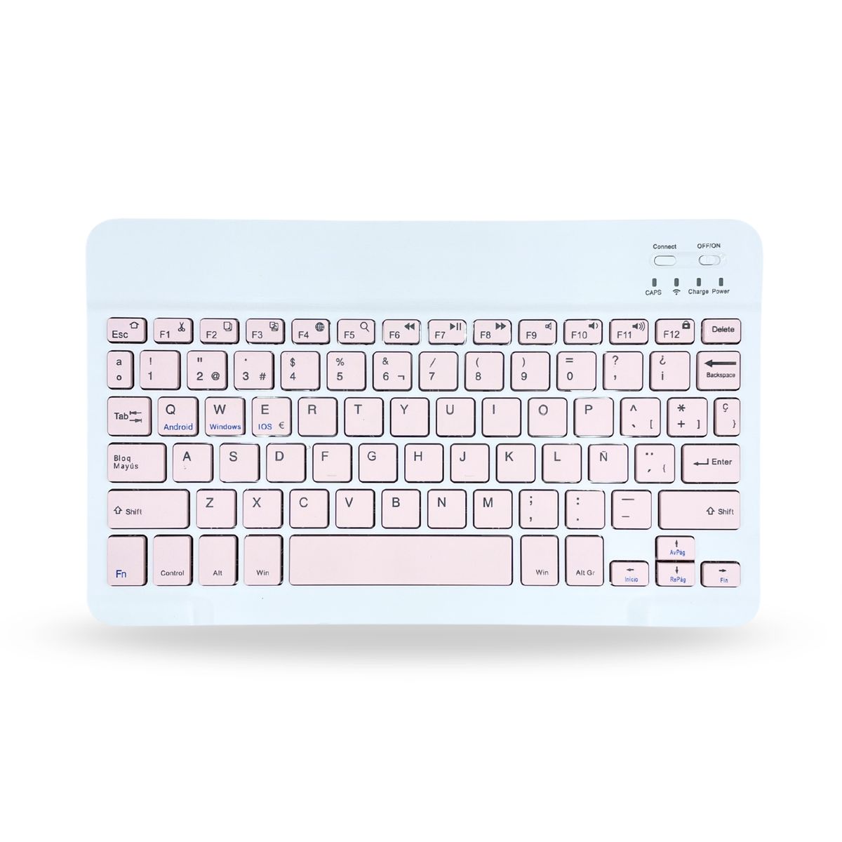 GENERICO - Teclado 12 " Bluetooth Para Tablet iPad letra Ñ - Rosado