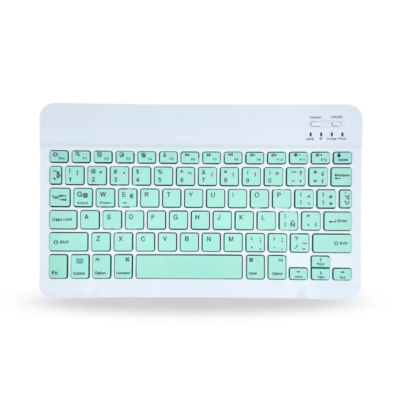 GENERICO - Teclado 12 " Bluetooth Para Tablet iPad letra Ñ - Verde