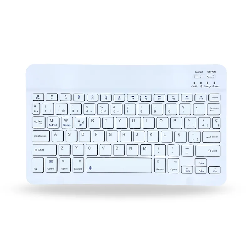 GENERICO - Teclado 12 " Bluetooth Para Tablet iPad letra Ñ - Blanco
