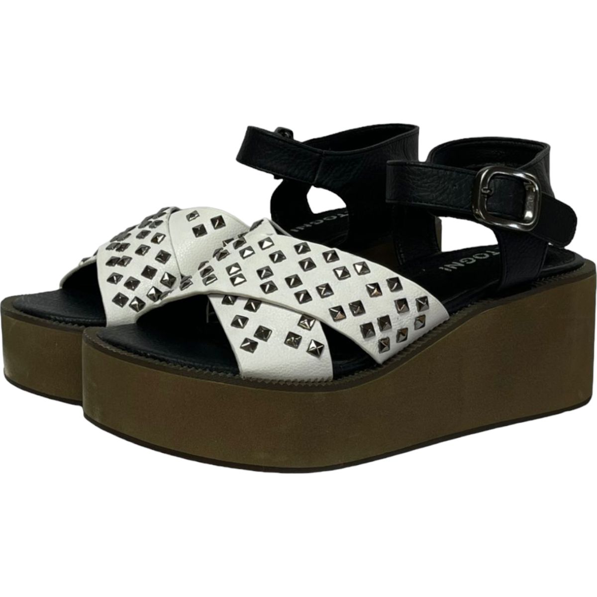 DETOGNI - Sandalia Mujer Blanco Esmeralda Detogni