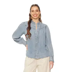 WADOS - BLUSA MANGA LARGA LYOCELL ABOTONADA EN DELANTERO