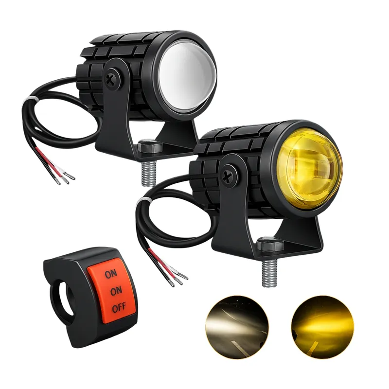 GENERICO - Par Luces Led Auxiliares Faros De Lupa Para Auto Moto 60w