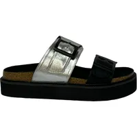 Sandalia Mujer Plateado/Negro London