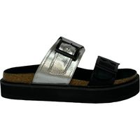 Sandalia Mujer Plateado/Negro London