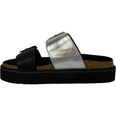 Imagen 2 del producto Sandalia Mujer Plateado/Negro London