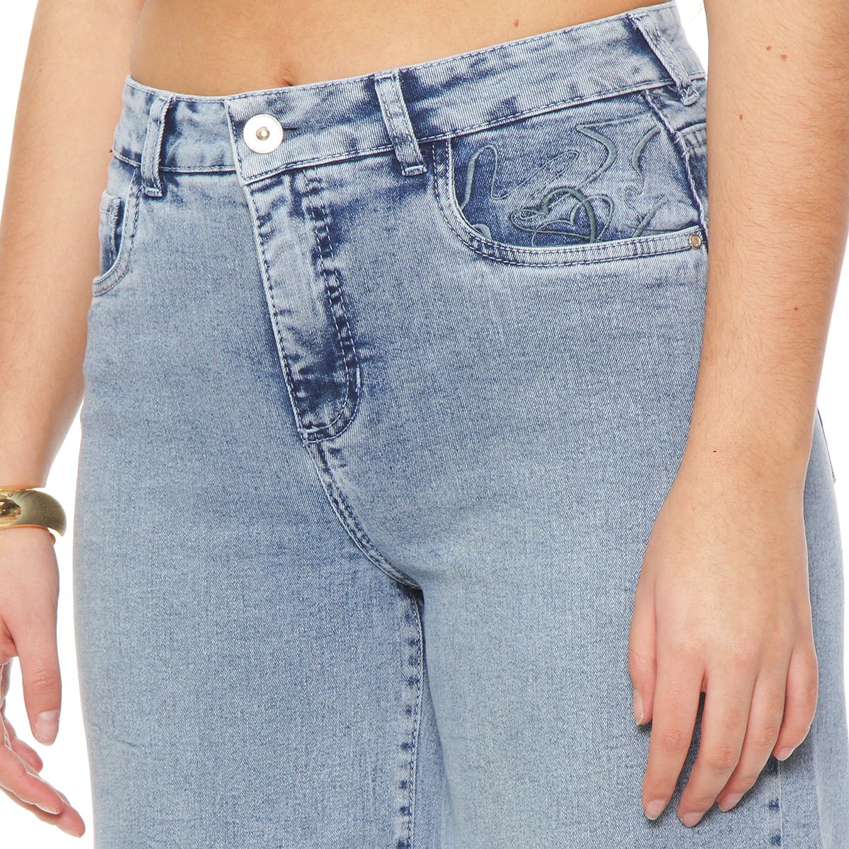 WADOS - JORT BERMUDA DENIM TIRO ALTO PRETINA 1 BOTON