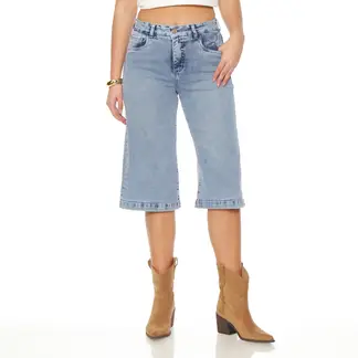 WADOS - JORT BERMUDA DENIM TIRO ALTO PRETINA 1 BOTON