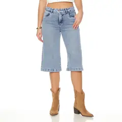 WADOS - JORT BERMUDA DENIM TIRO ALTO PRETINA 1 BOTON