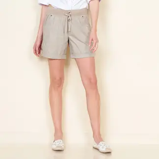 WADOS - SHORT SOLIDO CON CINTURA ELASTICADA Y LAZO ROLL UP