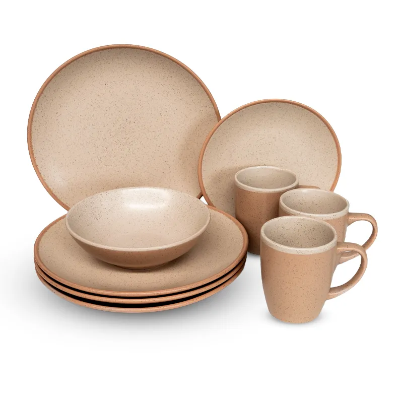 WAKESHOME - Set 16 Pcs Juego De Vajilla-Praga Completo Ceramica Wakeshome