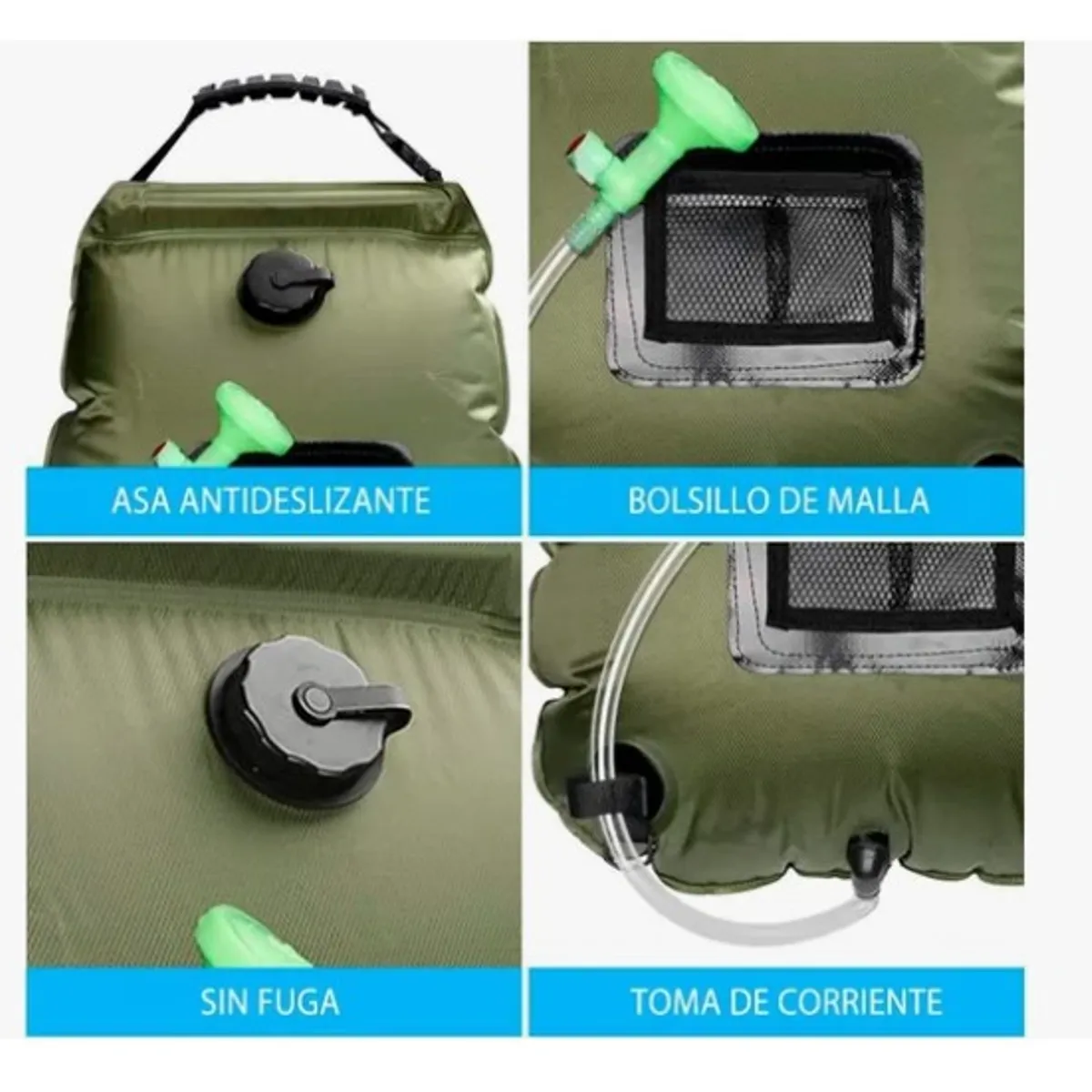 OFERTABKN - Bolsa Ducha Solar Portátil Camping Playa Aire Libre 20 Ltrs