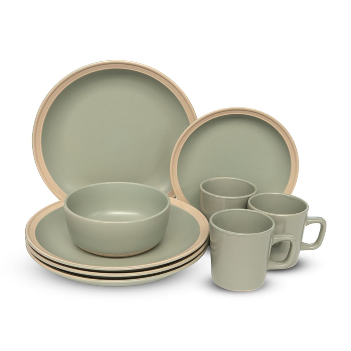 WAKESHOME - Set 16 Pcs Juego De Vajilla-Londres Completo Ceramica Wakeshome