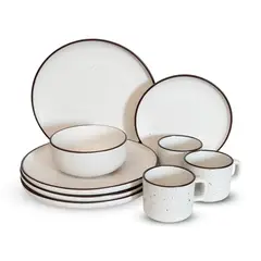 WAKESHOME - Set 16 Pcs Juego De Vajilla-Madrid Completo Ceramica