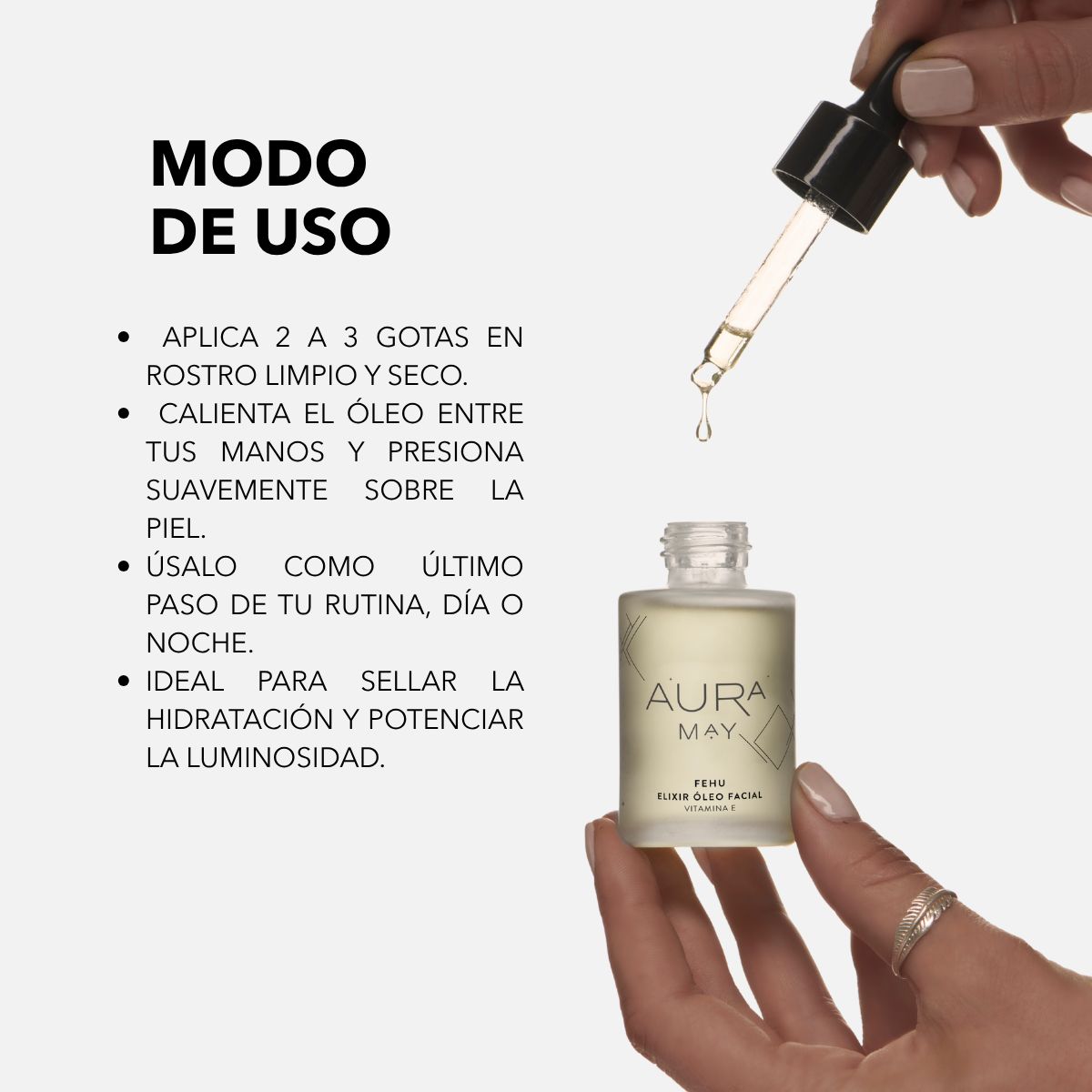 AURA MAY - Pack Crema Facial Noche regeneradora + Oleo Facial Iluminador + Agua Micelar Aura May