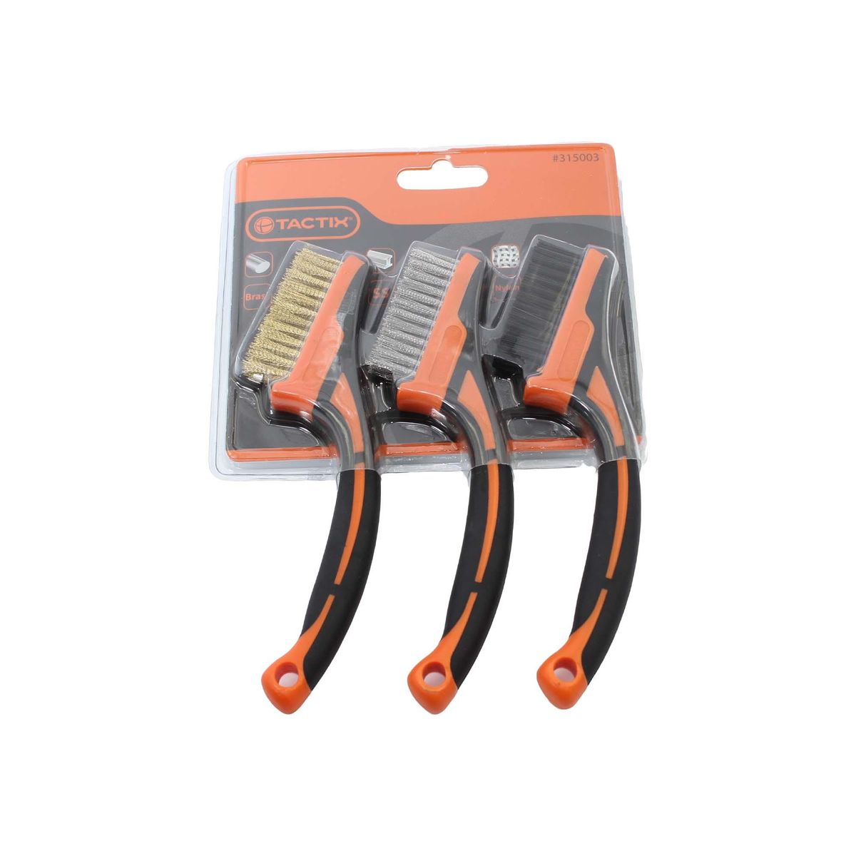 TACTIX - Pack 3 Cepillos Metalicos