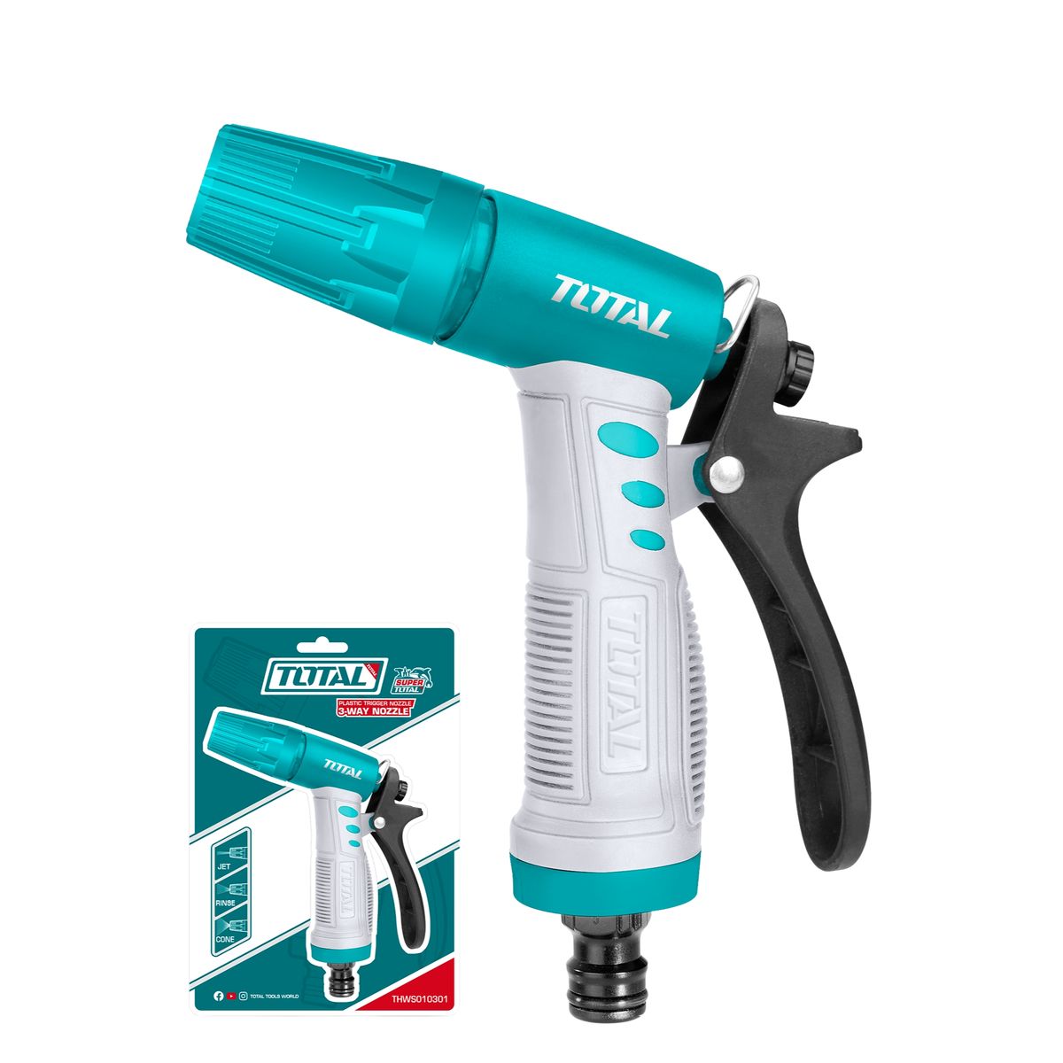 TOTAL TOOLS - Pistola de Riego Plastico 3 funciones Total