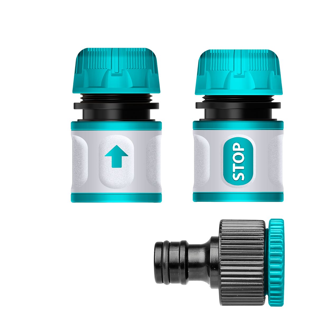 TOTAL TOOLS - Juego conexiones rapido por 3 piezas para manguera Total