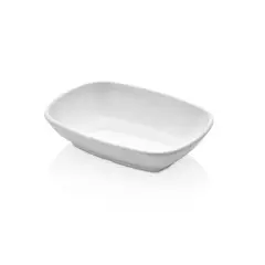 GENERICO - SET DE 6 POCILLOS DE MELAMINA RECTANGULAR BLANCO 17 cm X 12 cm