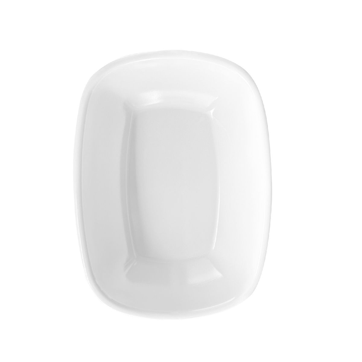 GENERICO - SET DE 6 POCILLOS DE MELAMINA RECTANGULAR BLANCO 17 cm X 12 cm
