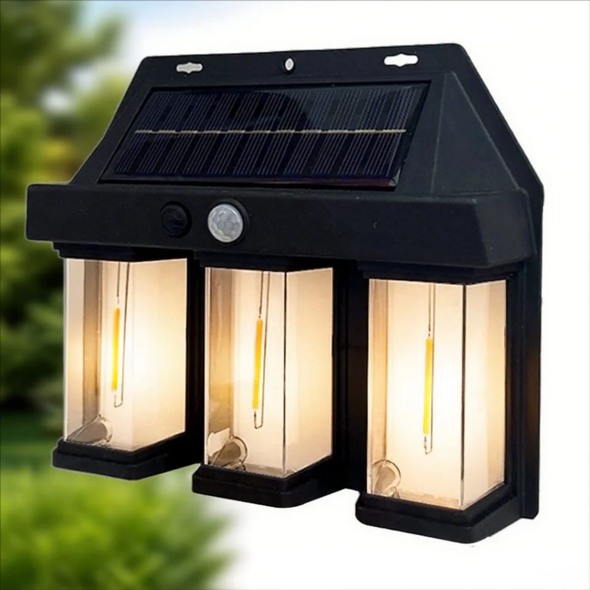 IRM - Aplique Lámpara De Pared Solar Led Triple Luz Cálida