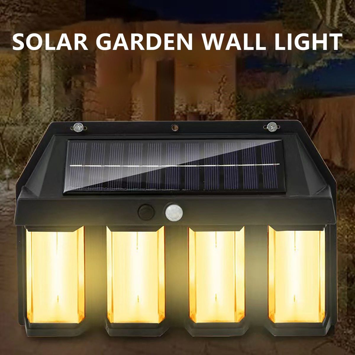 IRM - Aplique Lámpara De Pared Solar Led Cuadruple Luz Cálida