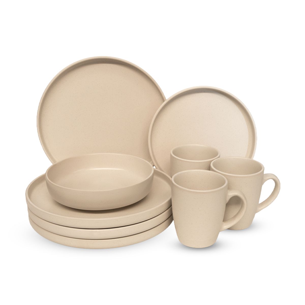 WAKESHOME - Set 16 Pcs Juego De Vajilla-Amsterdam Completo Ceramica Wakeshome