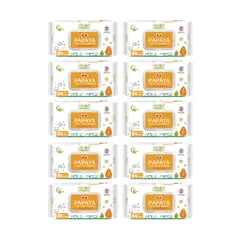 AIWIBI - 10 paquetes Toallitas 99.9% Agua Con Fibra De Papaya