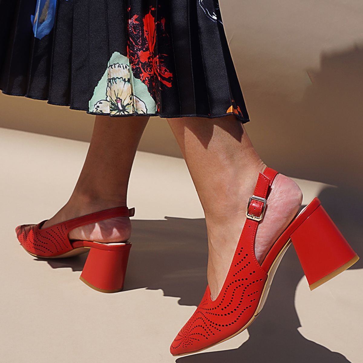 DEGAS - Zapato Cuero Adaya Rojo DEGAS