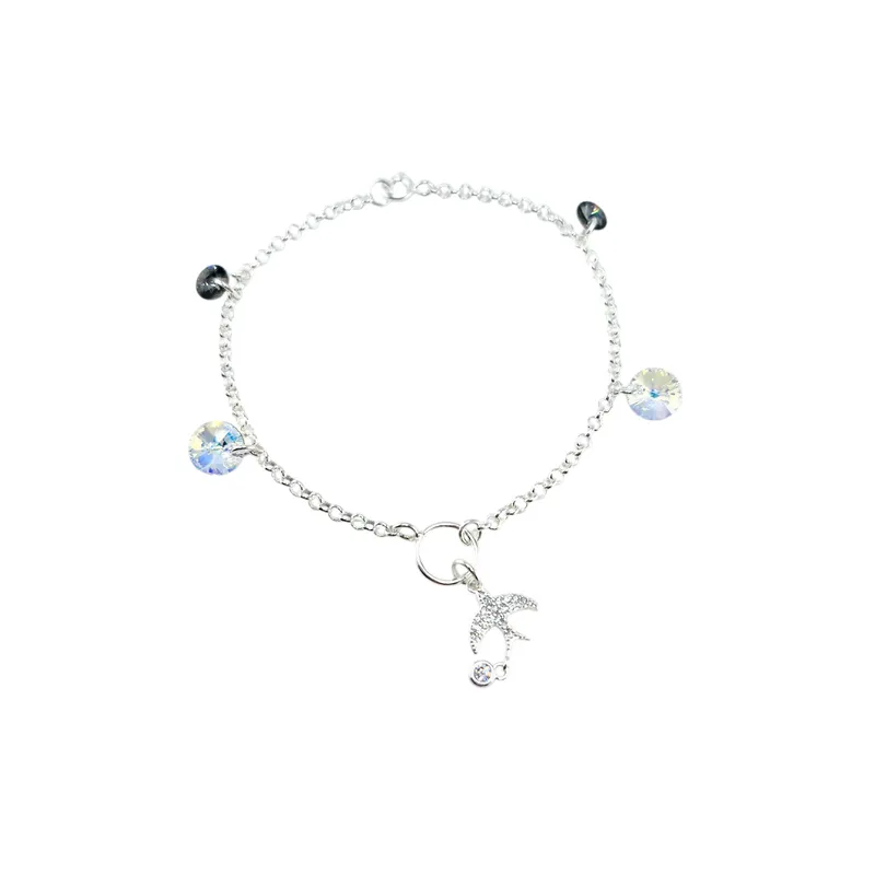 JOYAS MONTERO - Pulsera Golondrina Plata 925 Cristal Genuino
