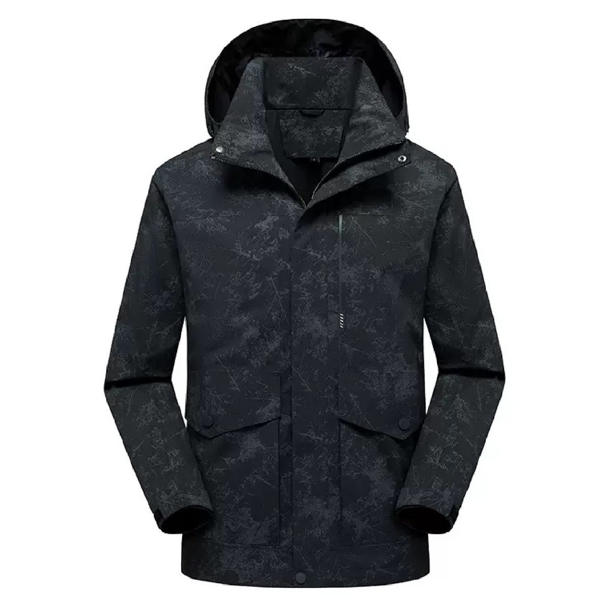 ANDESLAND OUTDOOR APPAREL - Cortaviento Impermeable Urbano Bengala Negro Estampado Hombre