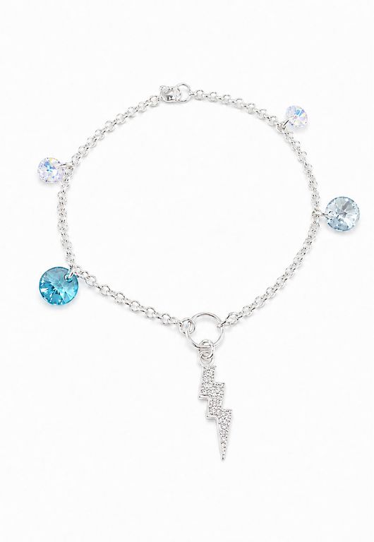 Pulsera Fortaleza Plata 925 creado con cristales de Swarovski Plateado TALLA UNICA
