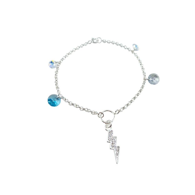 JOYAS MONTERO - Pulsera Fortaleza Plata Italiana Cristal Genuino