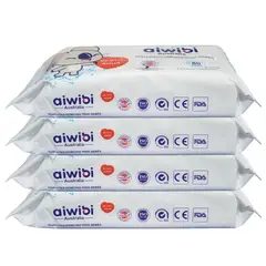 AIWIBI - 4 Paquete Toallitas Húmedas 99.91% Agua Pura