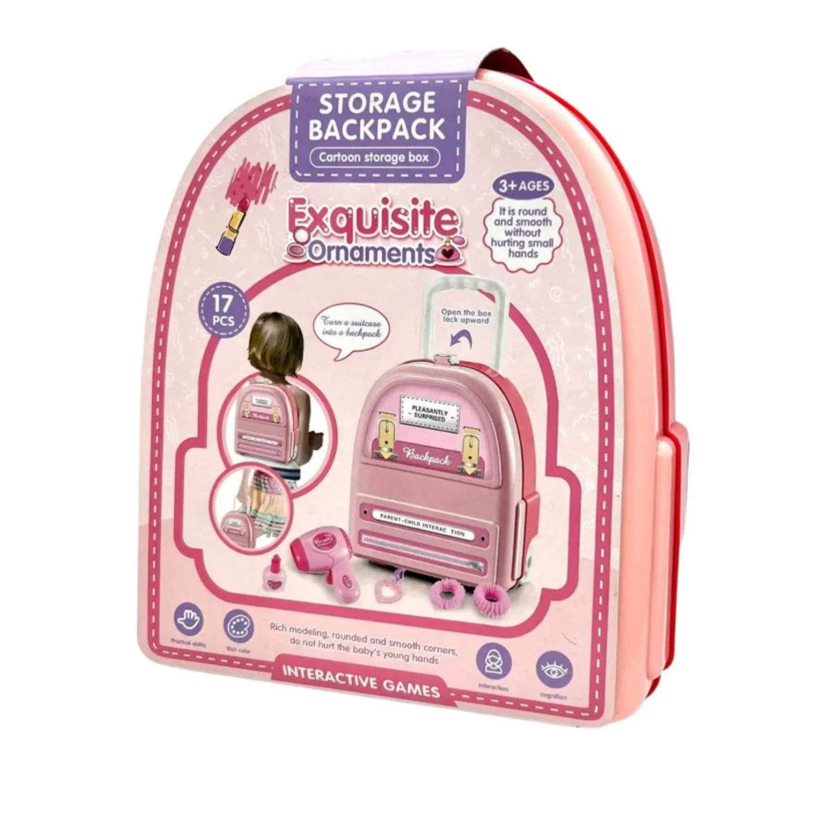 GENERICO - Mochila Rosa Infantil De Juguete Interactivo Con Accesorios