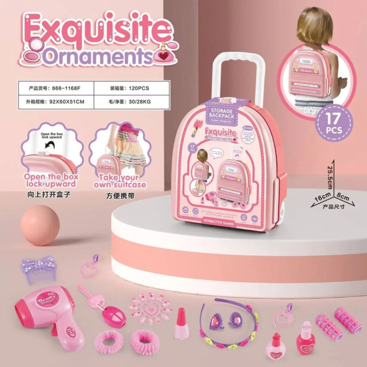 GENERICO - Mochila Rosa Infantil De Juguete Interactivo Con Accesorios