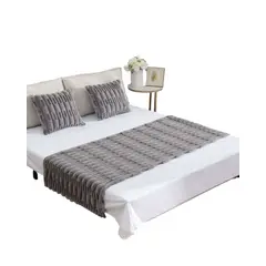 GENERICO - PIECERA MAS 2 FUNDAS DISEÑO BAMBU GRIS