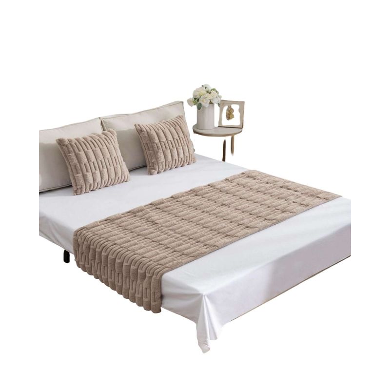 GENERICO - PIECERA SIN FUNDAS DISEÑO BAMBU CAFÉ CLARO