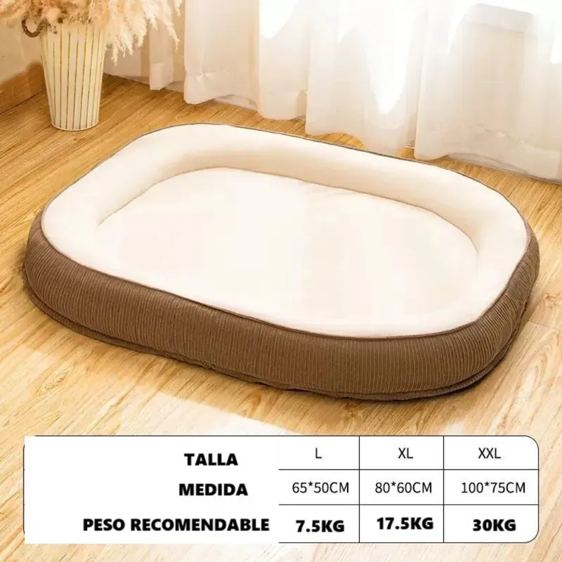 GENERICO - Cama De Colchon Suave Para Mascotas Xl Beige