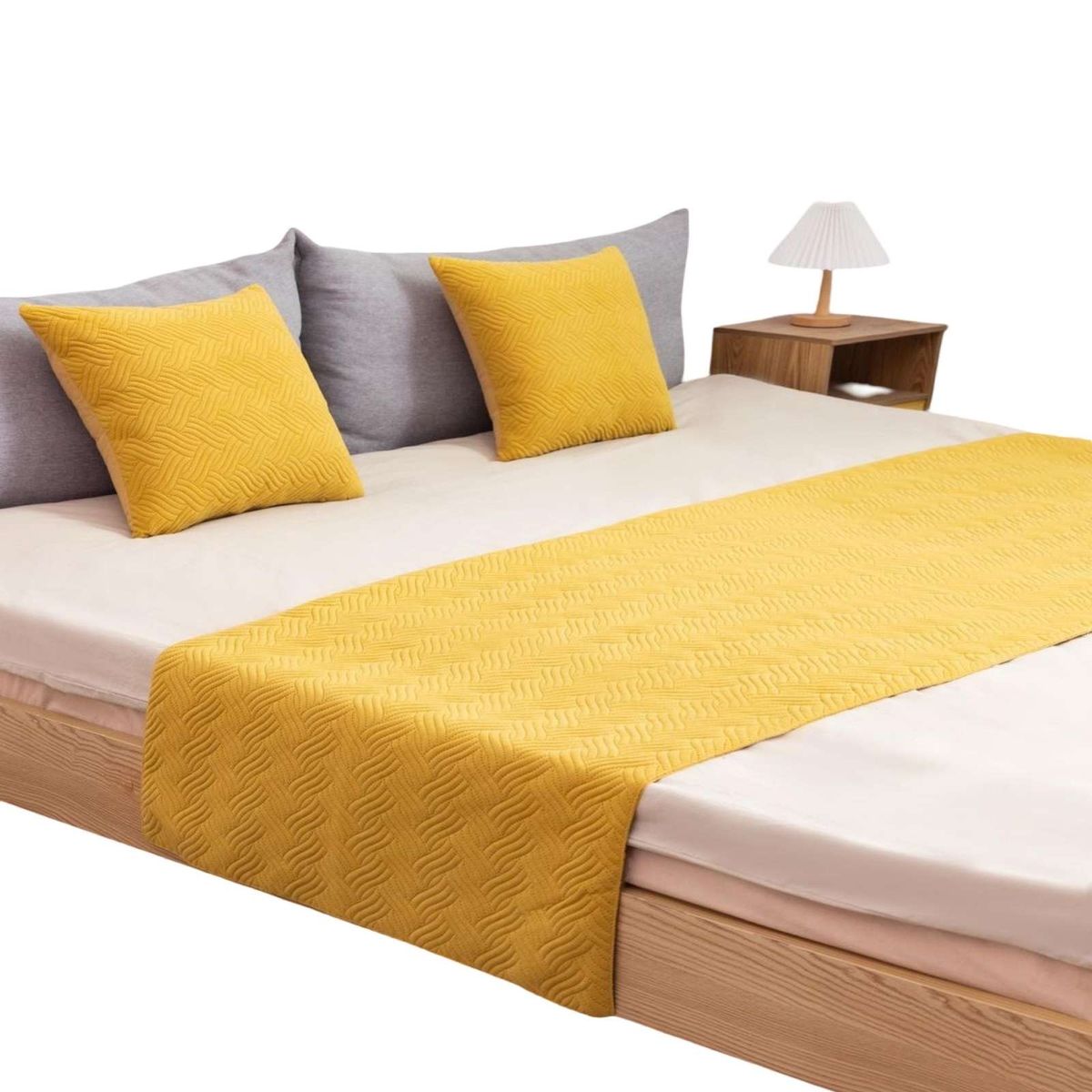 GENERICO - PIECERA MAS 2 FUNDAS ELEGANTE AMARILLO