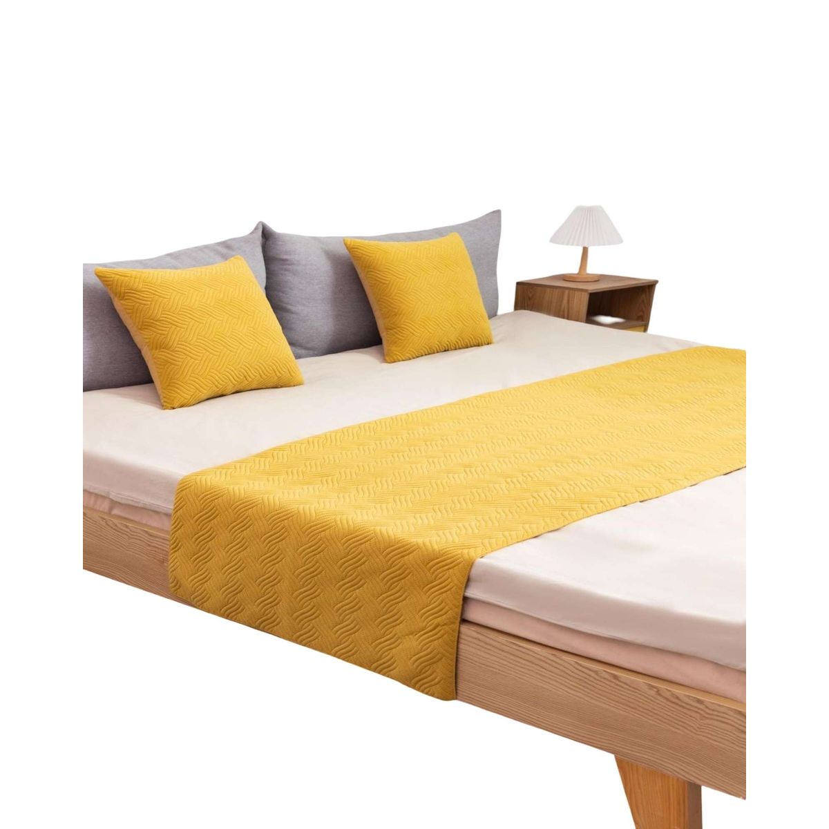 GENERICO - PIECERA MAS 2 FUNDAS ELEGANTE AMARILLO