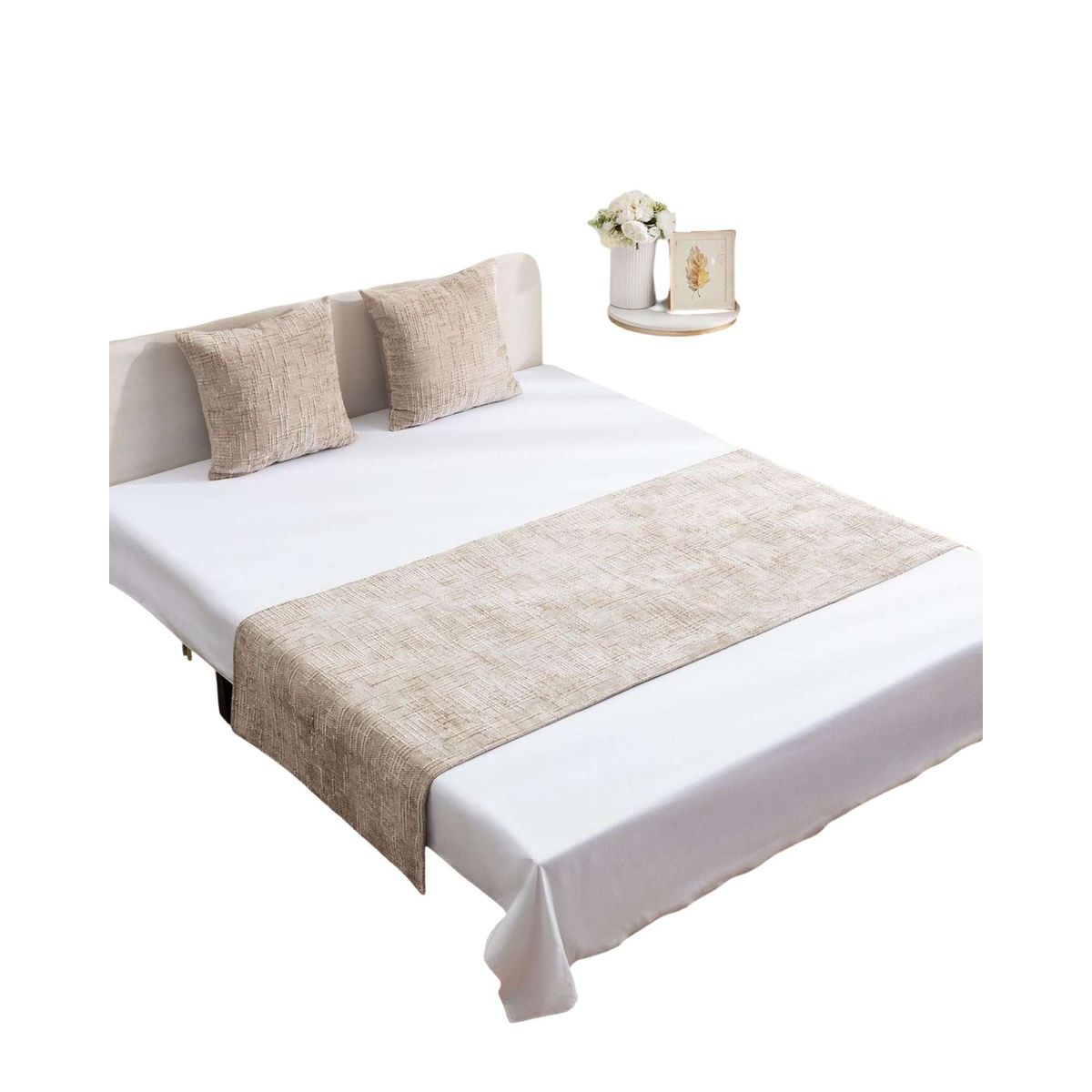 GENERICO - PIECERA MAS 2 FUNDAS MODELO CHENILLE BEIGE