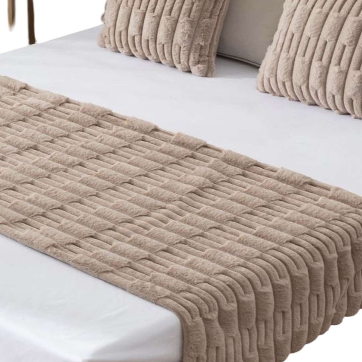 GENERICO - PIECERA MAS 2 FUNDAS DISEÑO BAMBU CAFÉ CLARO