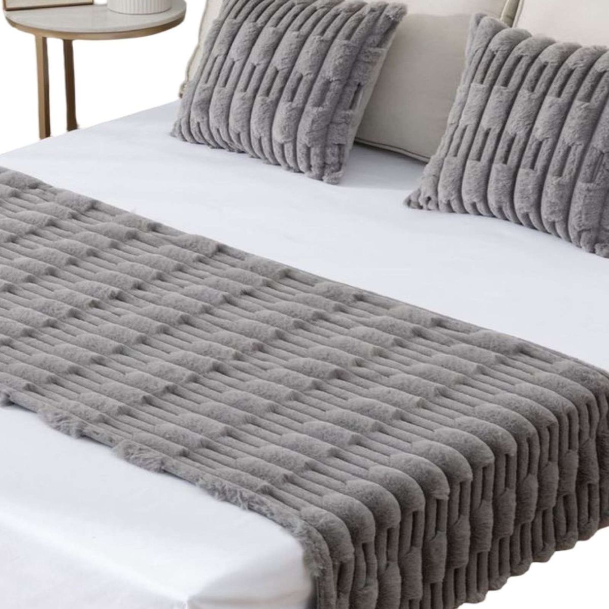 GENERICO - PIECERA MAS 2 FUNDAS DISEÑO BAMBU GRIS